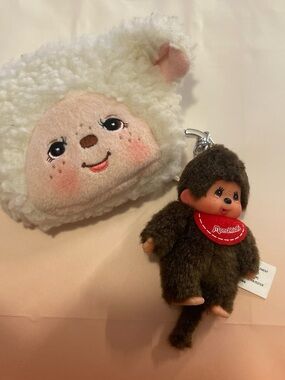 Brand new Monchhichi plush keychain and pouch set #monchhichi #kawaii